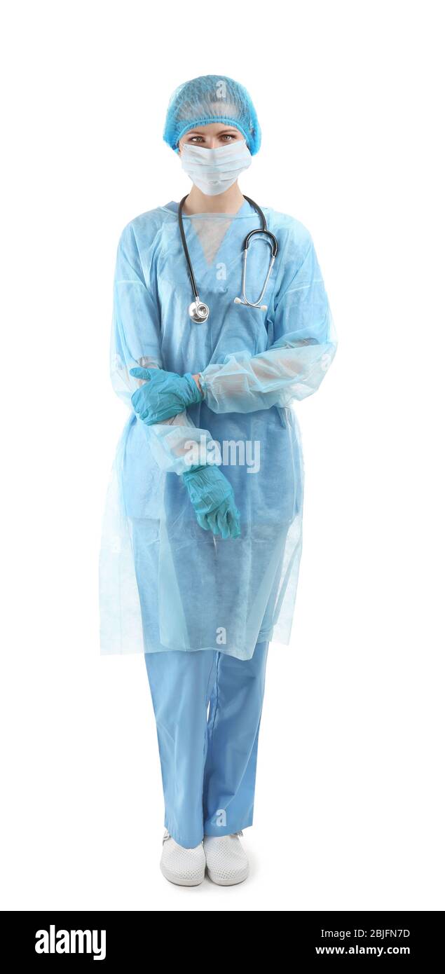 Female surgeon, isolated on white Stock Photo - Alamy