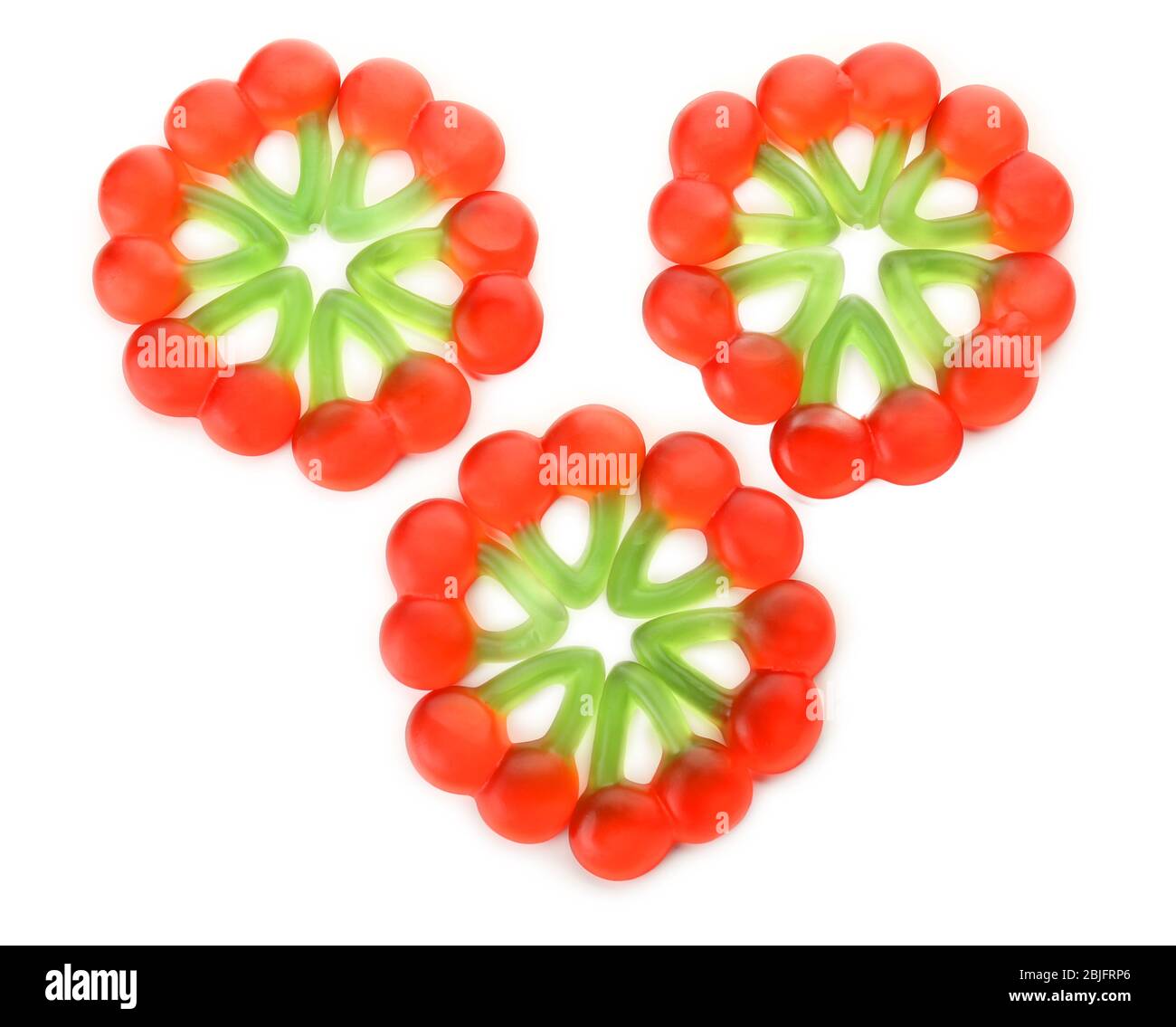 Composition of tasty jelly candies on white background Stock Photo