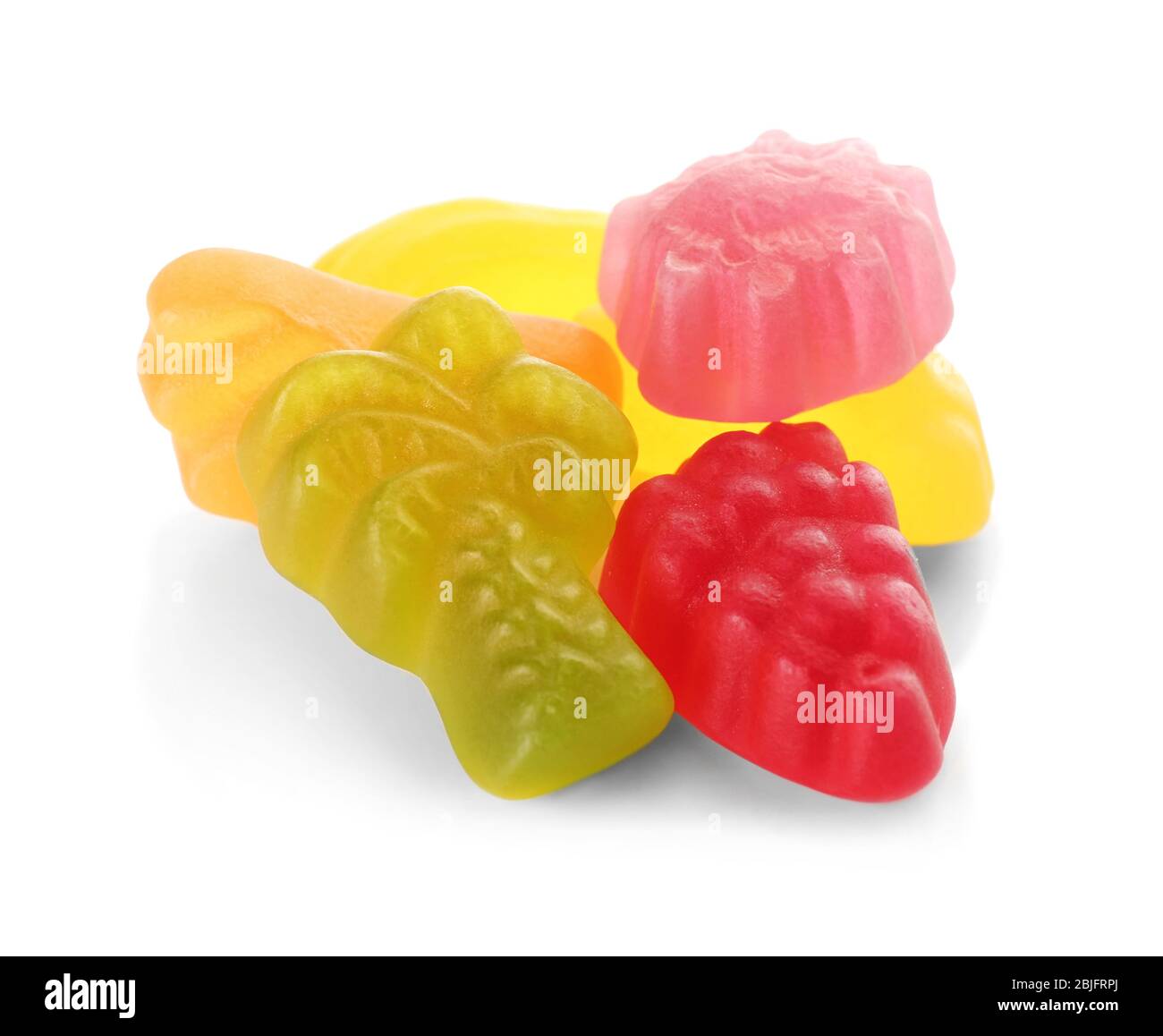 Tasty jelly candies on white background Stock Photo - Alamy