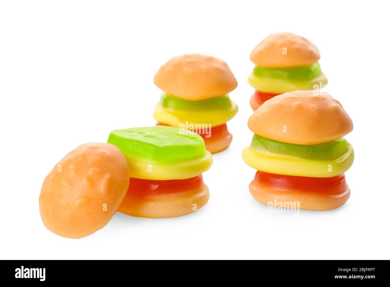 Tasty jelly candies on white background Stock Photo - Alamy