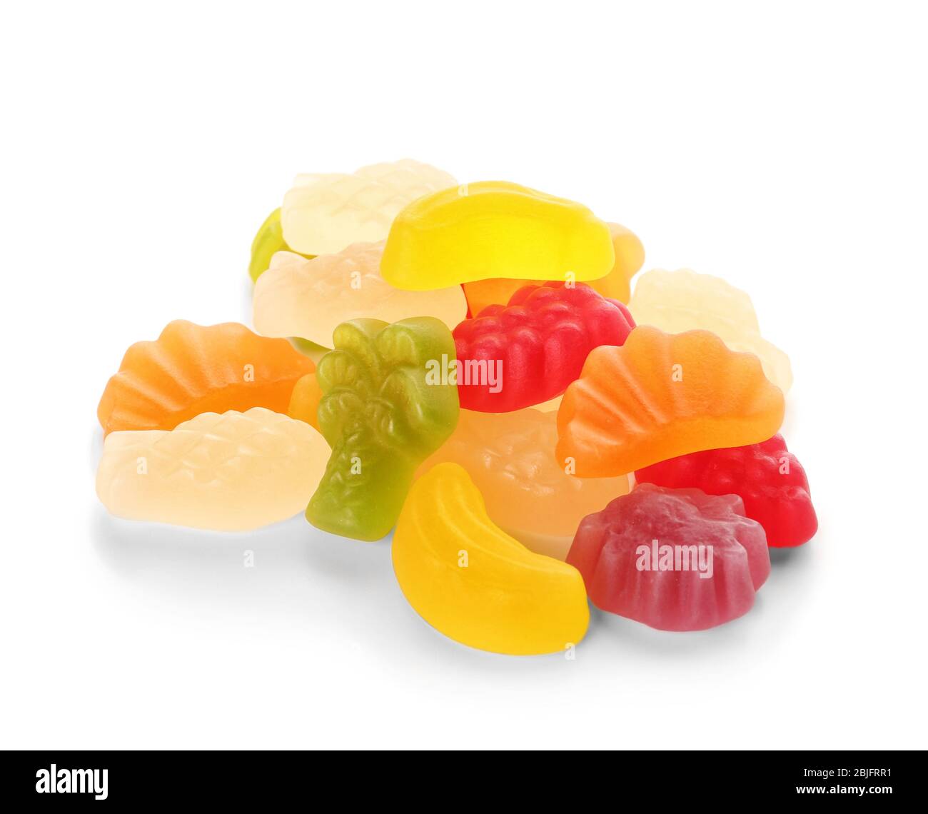 Tasty jelly candies on white background Stock Photo - Alamy