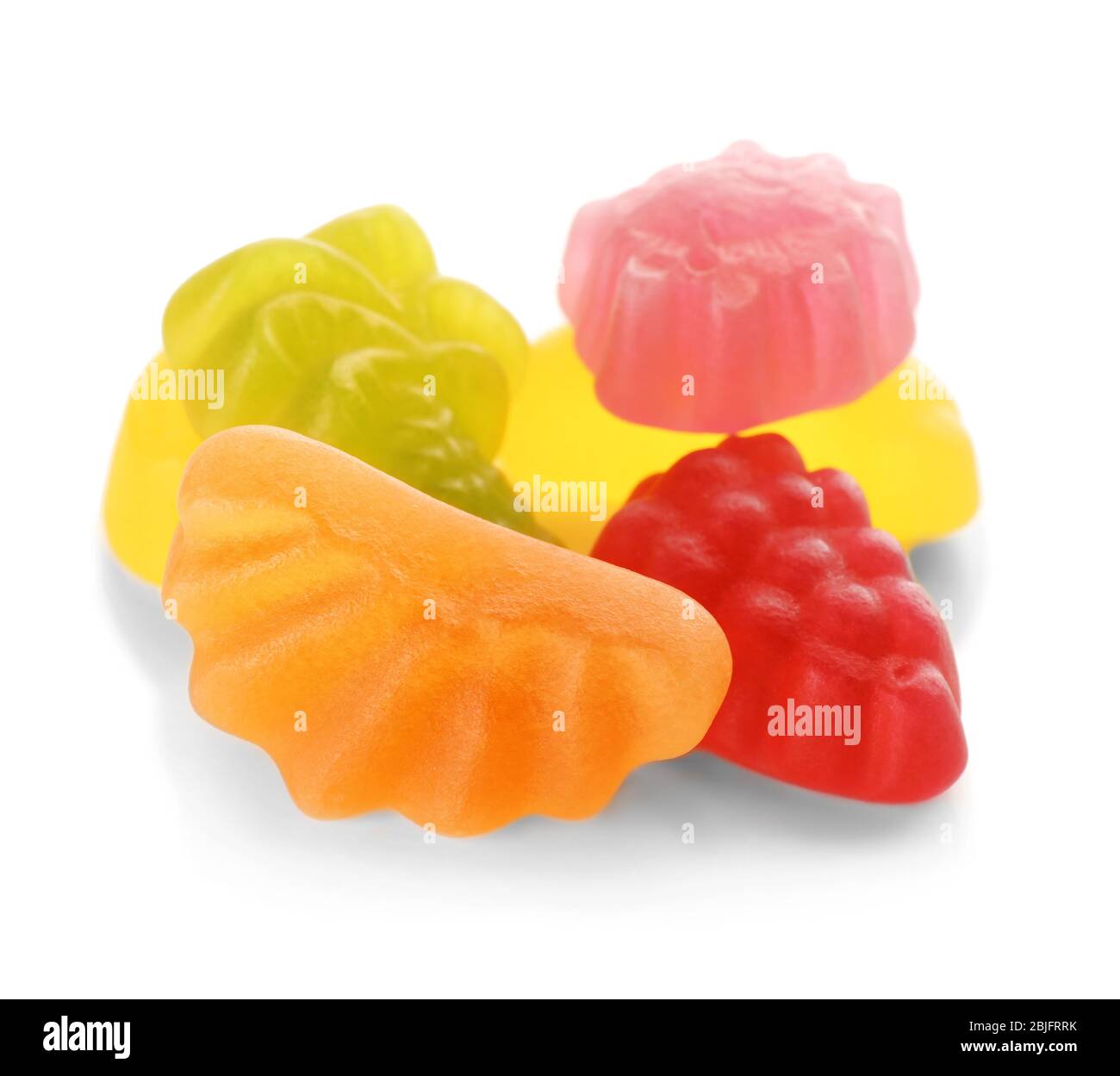 Tasty jelly candies on white background Stock Photo - Alamy