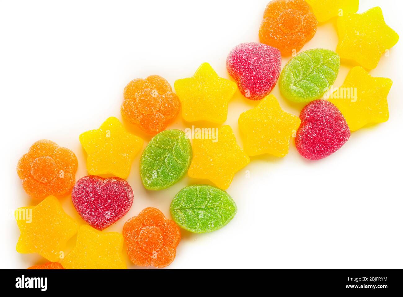 Tasty jelly candies on white background Stock Photo - Alamy