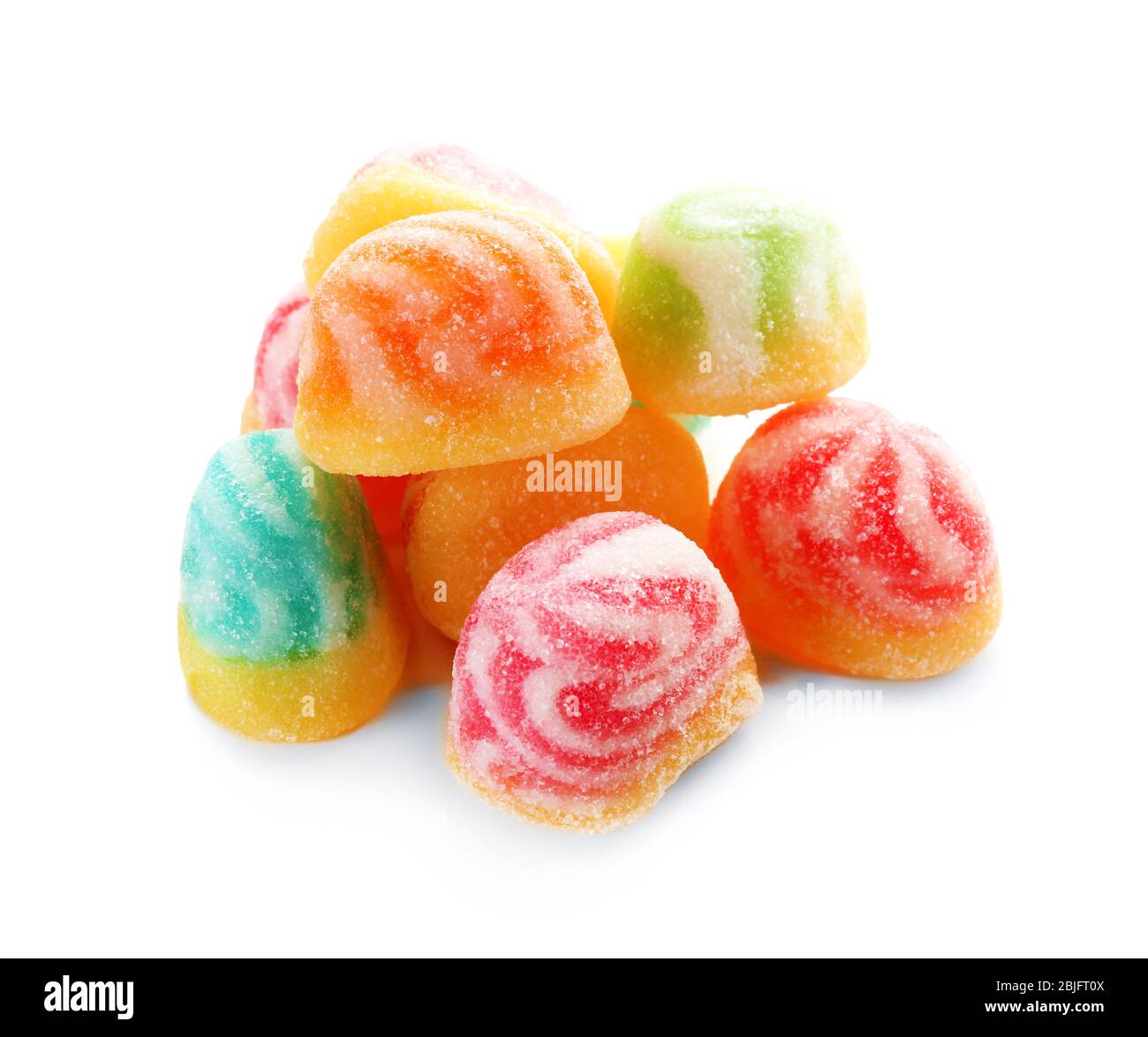 Tasty jelly candies on white background Stock Photo - Alamy