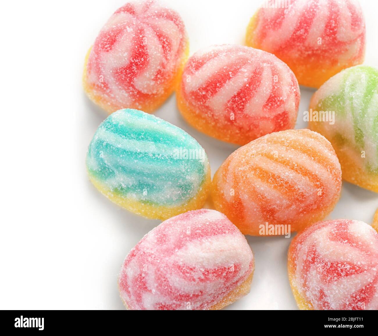 Tasty jelly candies on white background Stock Photo - Alamy