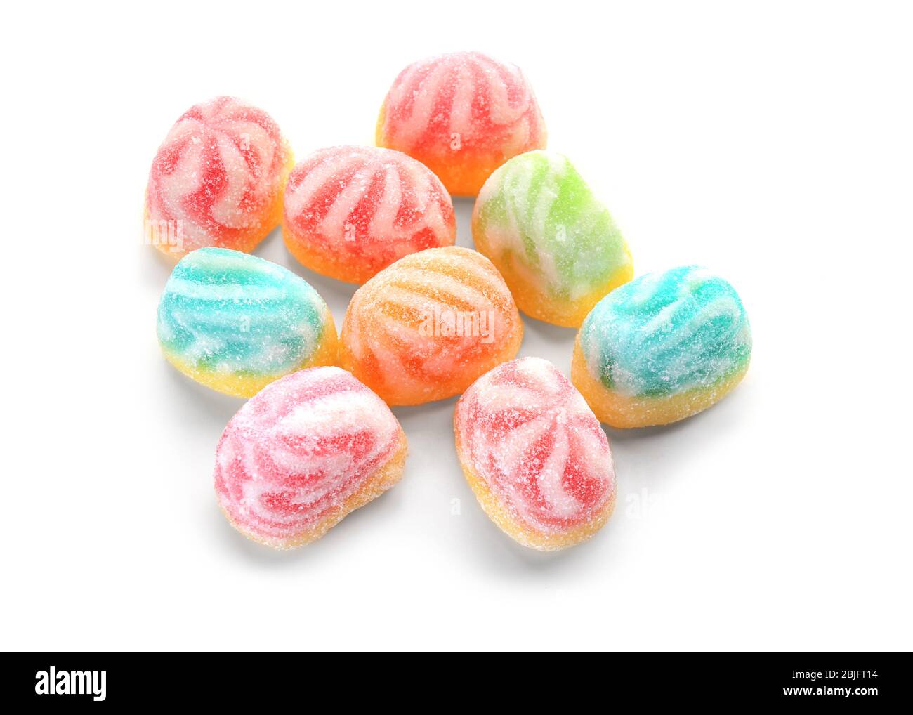 Tasty jelly candies on white background Stock Photo - Alamy