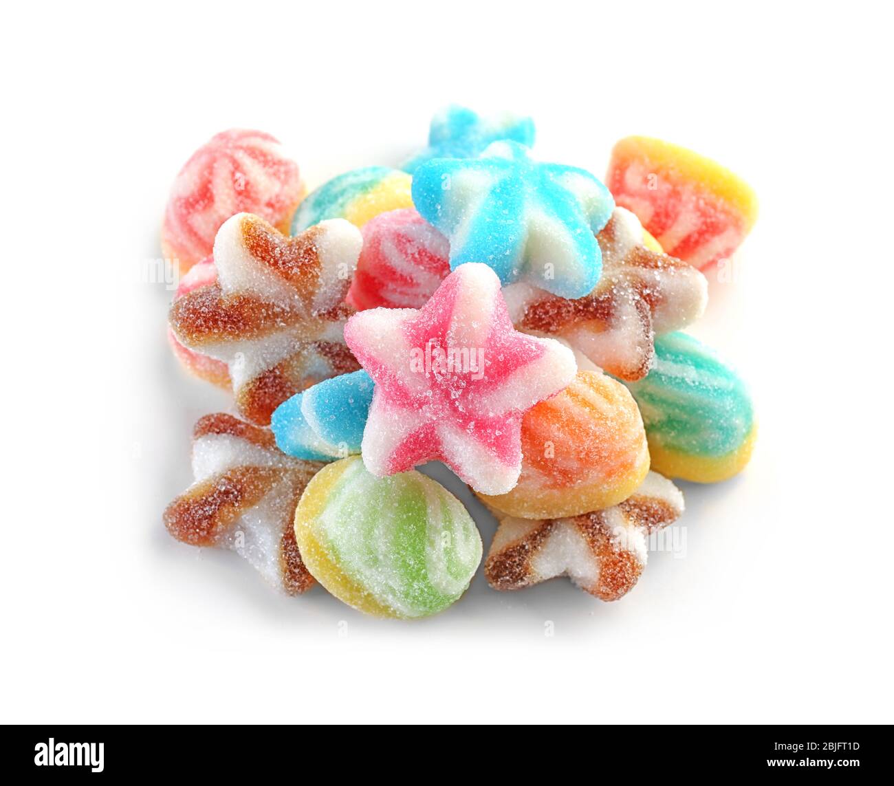 Tasty jelly candies on white background Stock Photo - Alamy