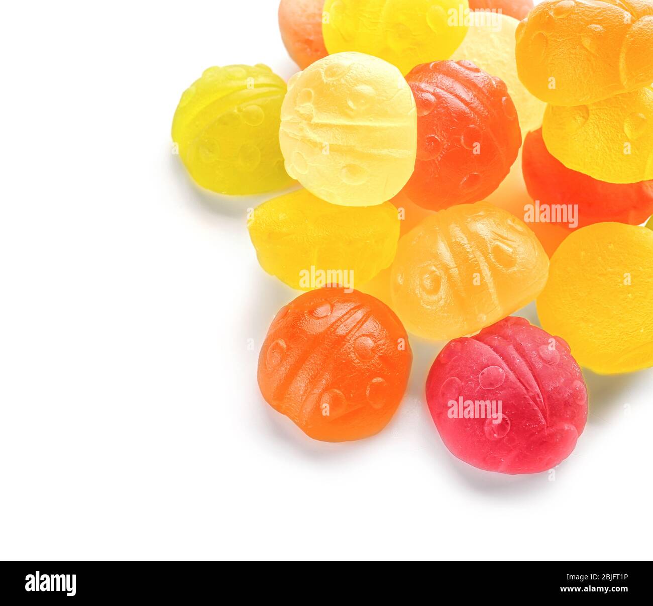 Tasty jelly candies on white background Stock Photo - Alamy