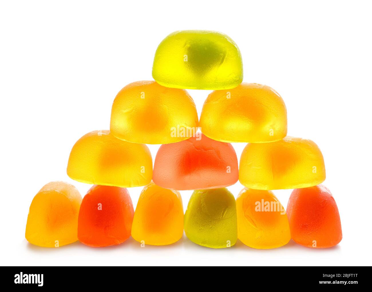 Tasty jelly candies on white background Stock Photo - Alamy