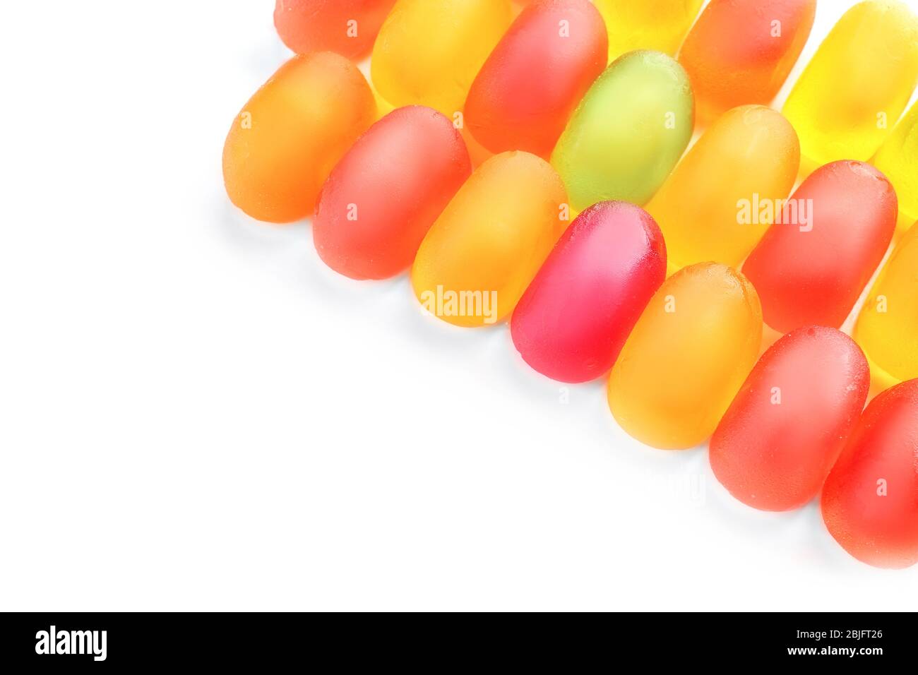 Tasty jelly candies on white background Stock Photo - Alamy