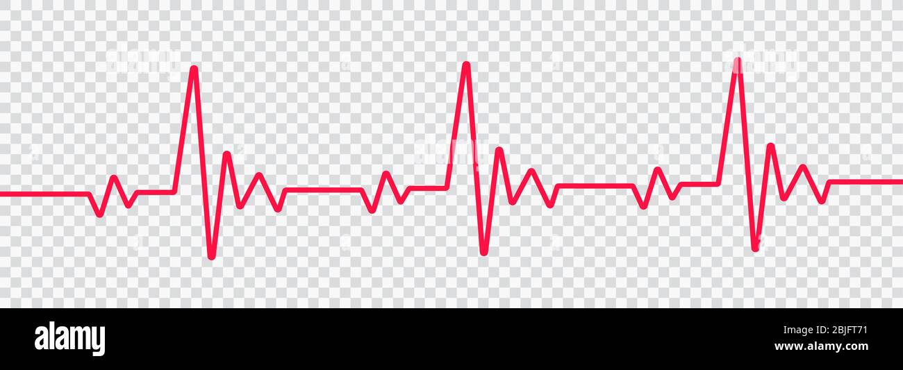Red heartbeat line icon. on flat style on transparent background vector