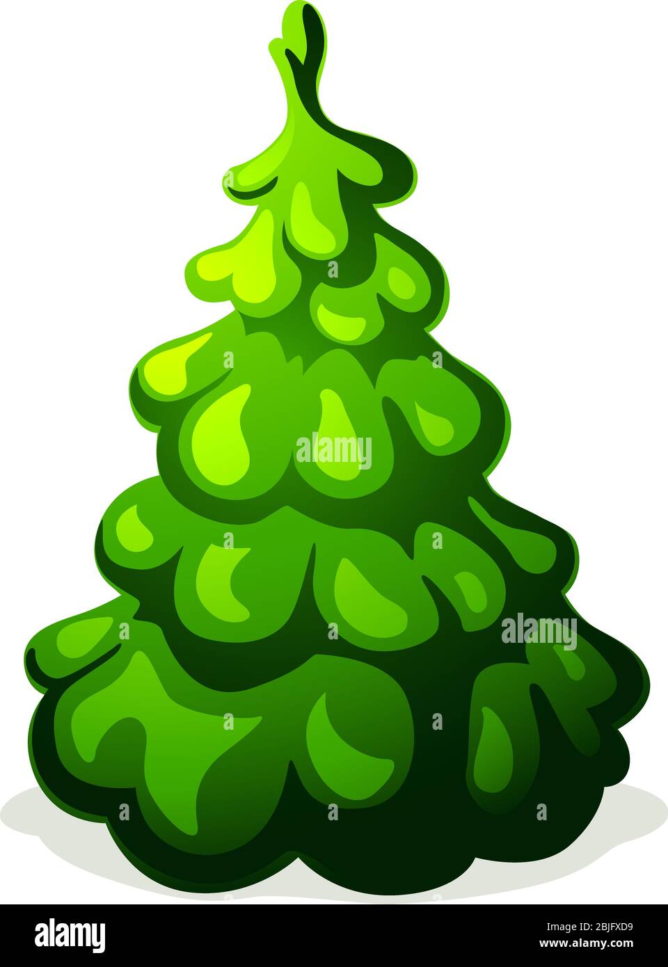 green christmas tree isolated on white background - vector illustration ...