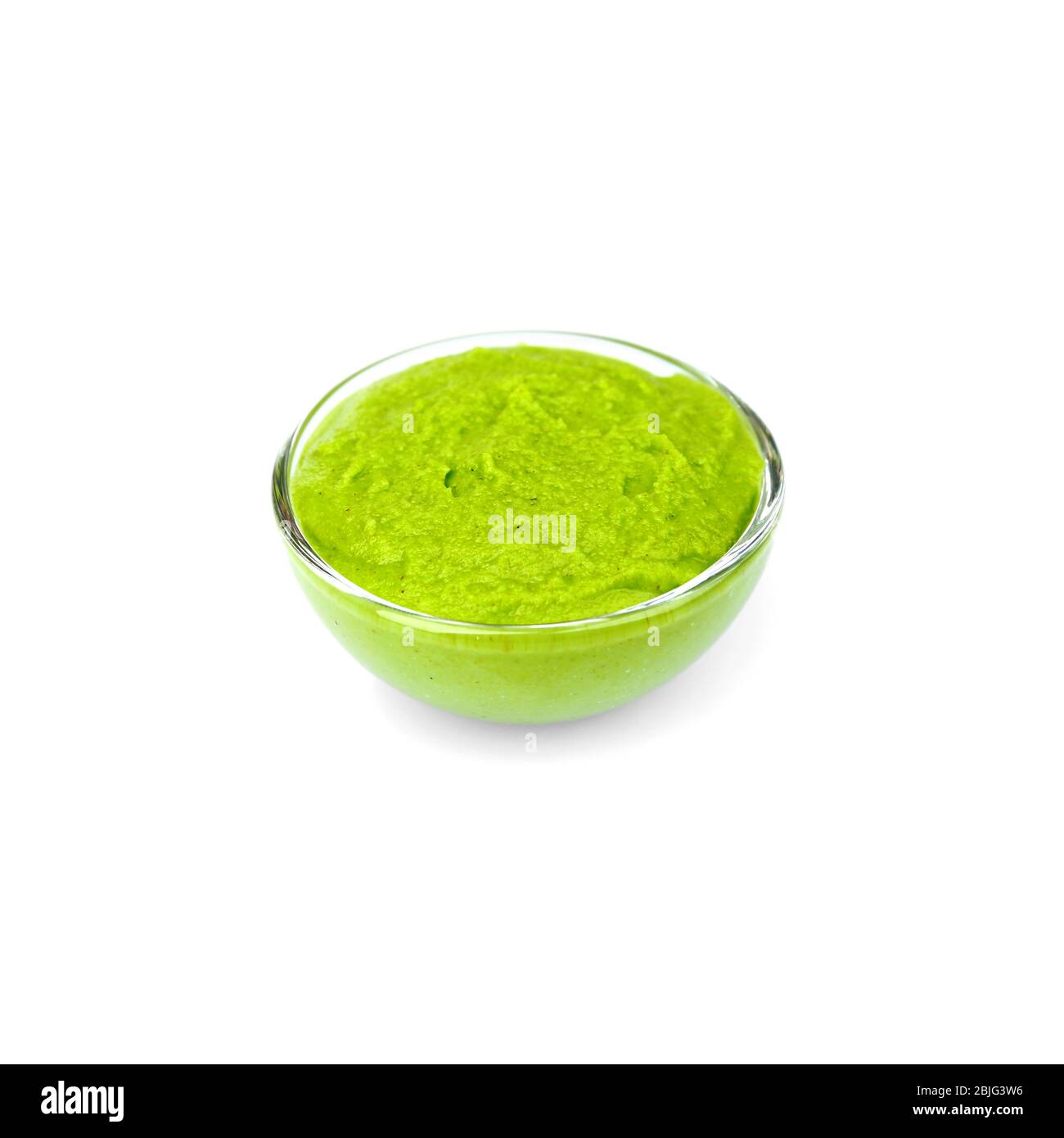Bowl of delicious wasabi sauce isolated on white Stock Photo Alamy
