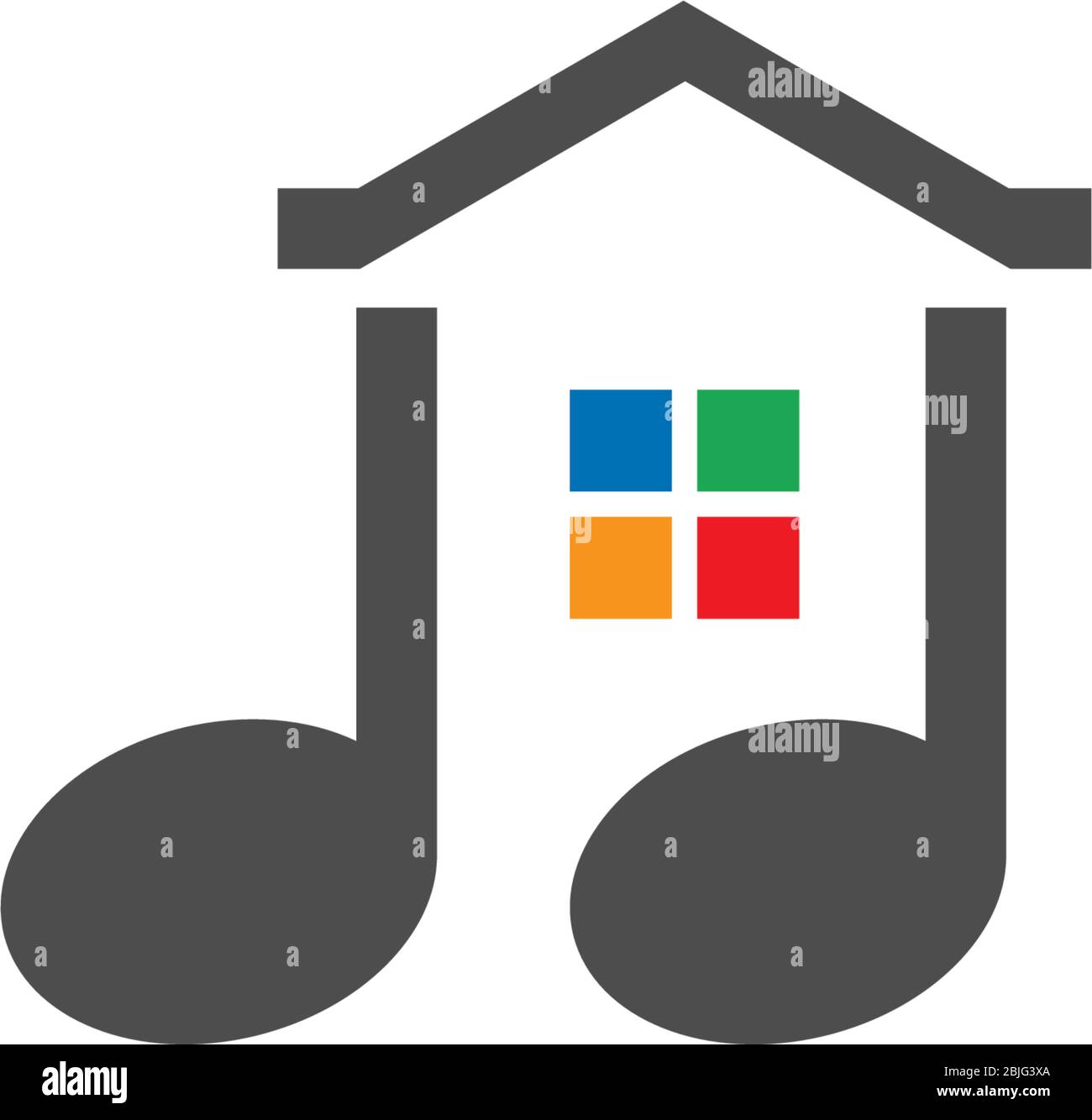 Music house logo icon illustration Stock Vector