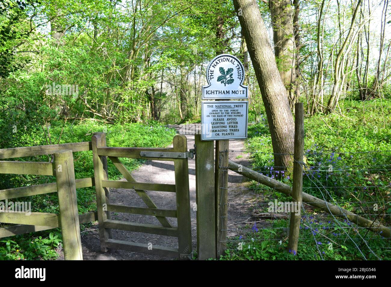 Entering Ightham Mote estate on Greensand Ridge, Kent. The 14thc