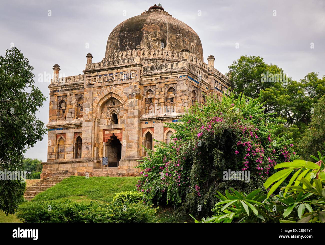Shish Gumbad tomb of Lodi dynasty in Lodhi Gardens in New Delhi, India Stock Photo
