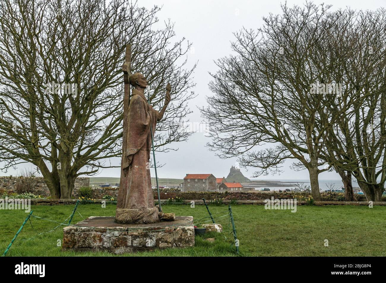 St Aidan of Lindisfarne Northumberland, Stock Photo