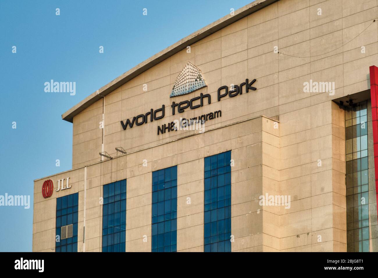 Gurgaon, Haryana / India - September 24, 2019: DLF World Tech Park modern office complex in Gurgaon, India Stock Photo