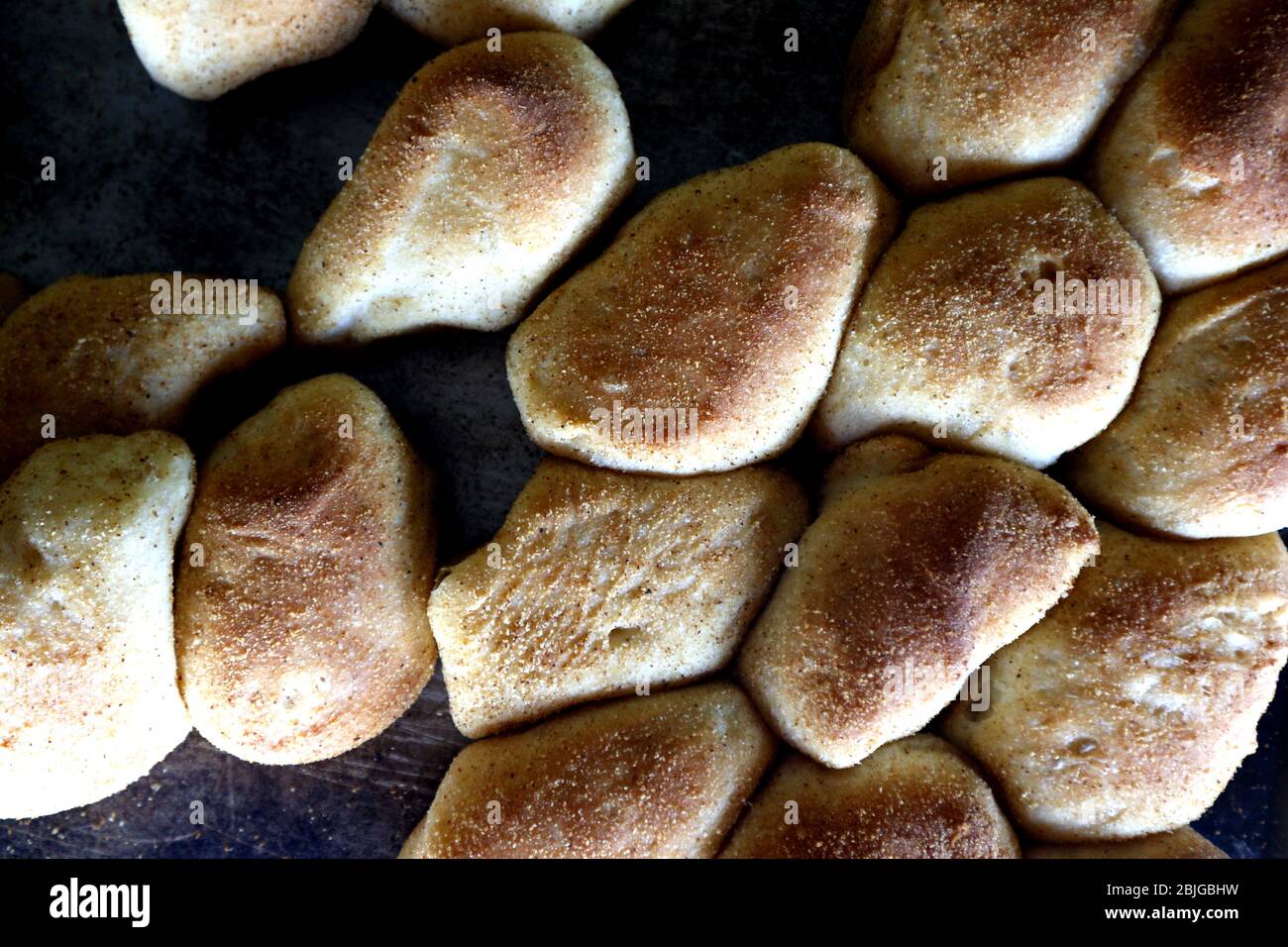 Photo of freshly baked Filipino bread called Pan de sal or Bread of