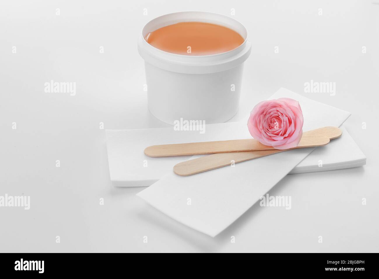 Set for epilation on white background Stock Photo - Alamy