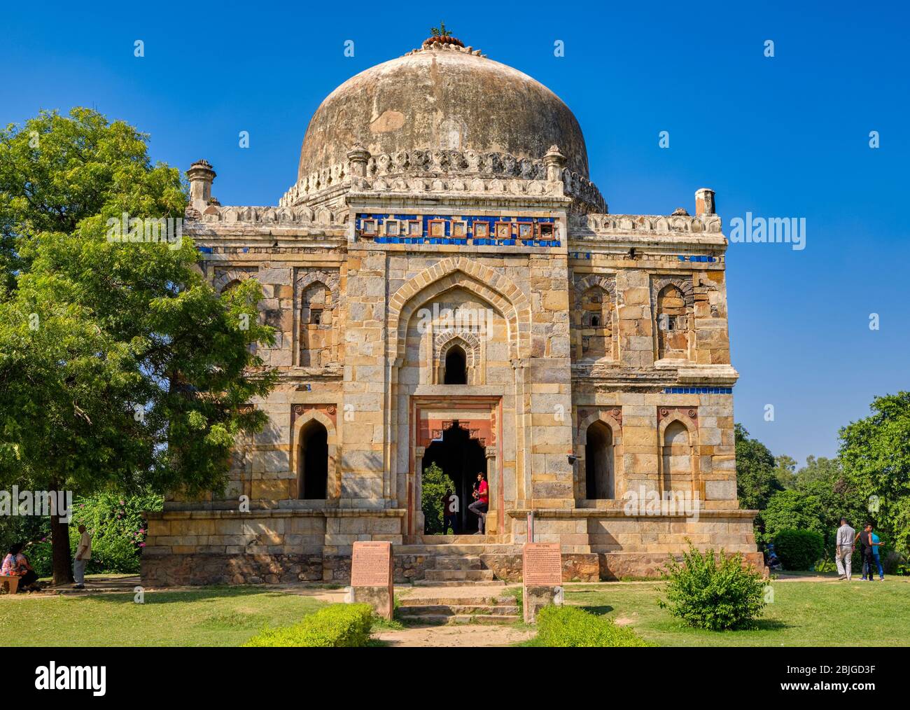 Delhi / India - October 8, 2019: Shish Gumbad tomb of Lodi dynasty in Lodhi Gardens in New Delhi, India Stock Photo
