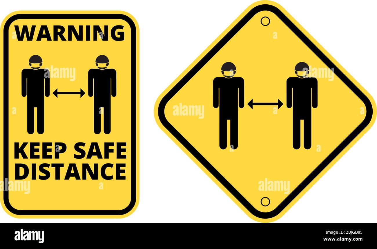 Covid-19 Danger Sign set Stock Vector