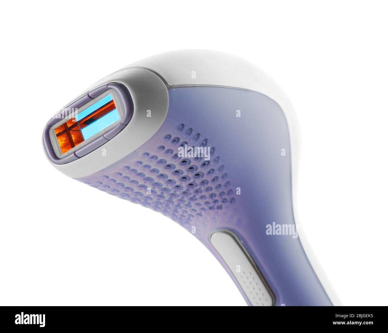 Modern laser epilator on white background Stock Photo Alamy