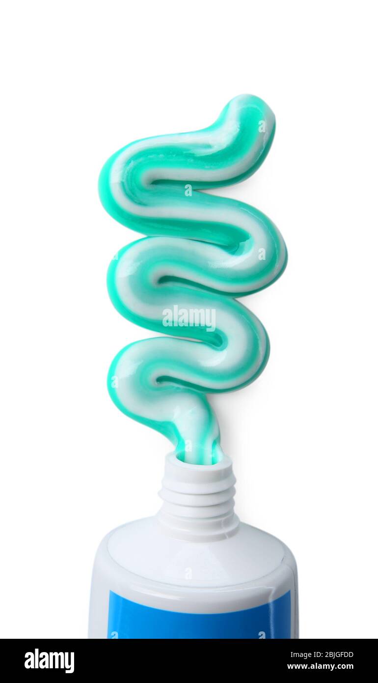 Tube with toothpaste on white background Stock Photo - Alamy