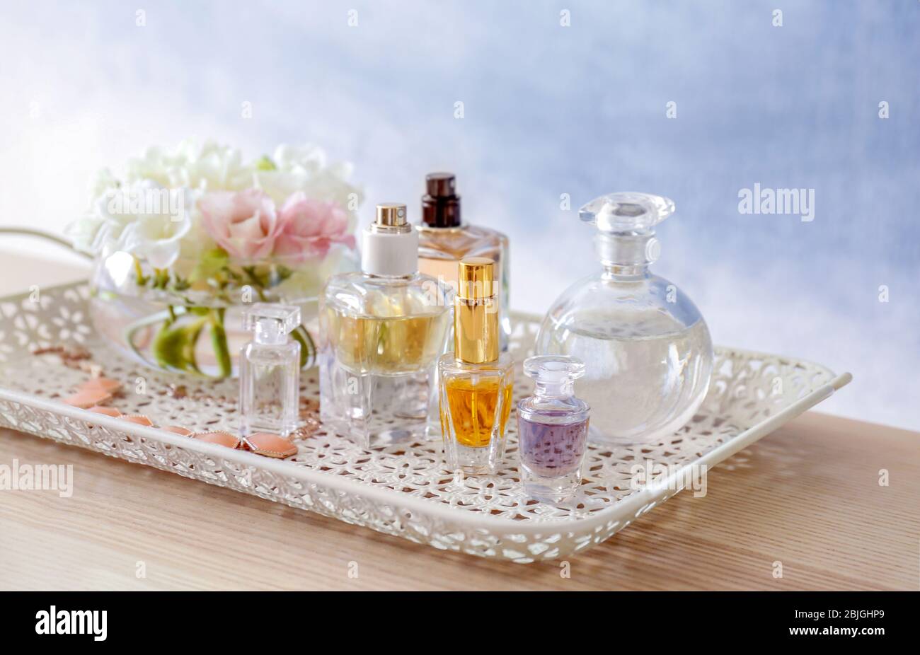 Perfume bottles on tray hires stock photography and images Alamy