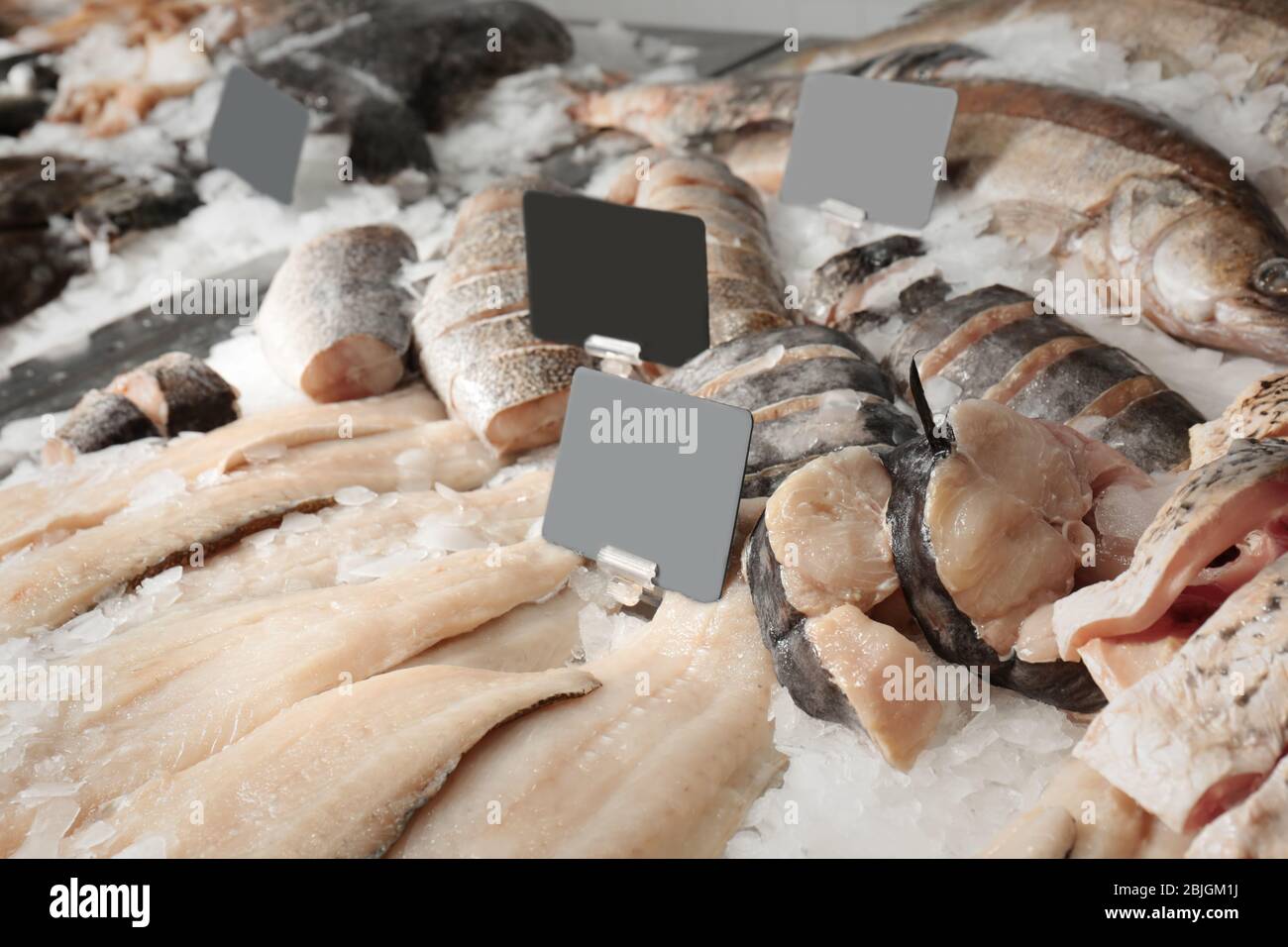 Fresh fish in supermarket Stock Photo Alamy