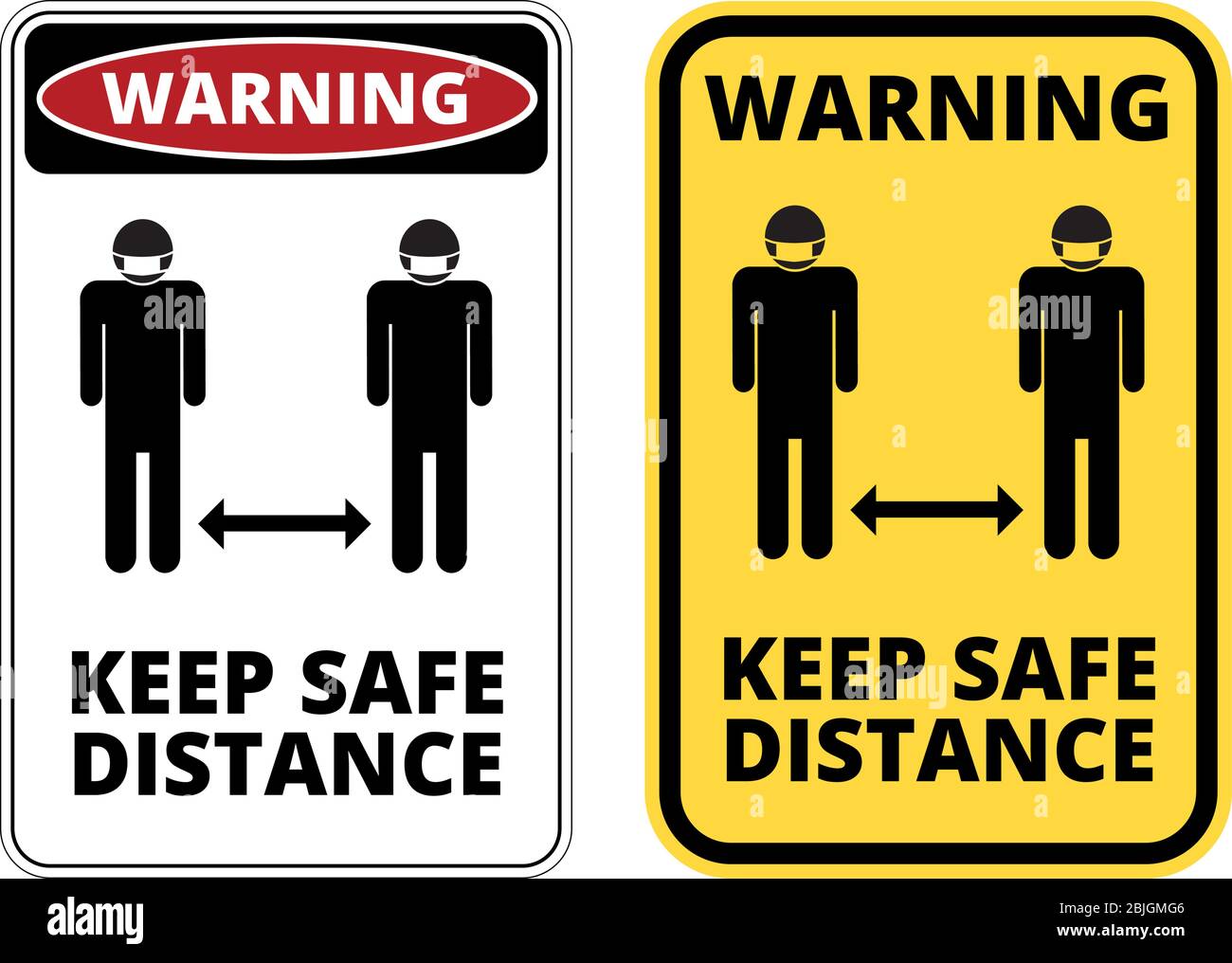 Covid-19 Danger Sign set Stock Vector