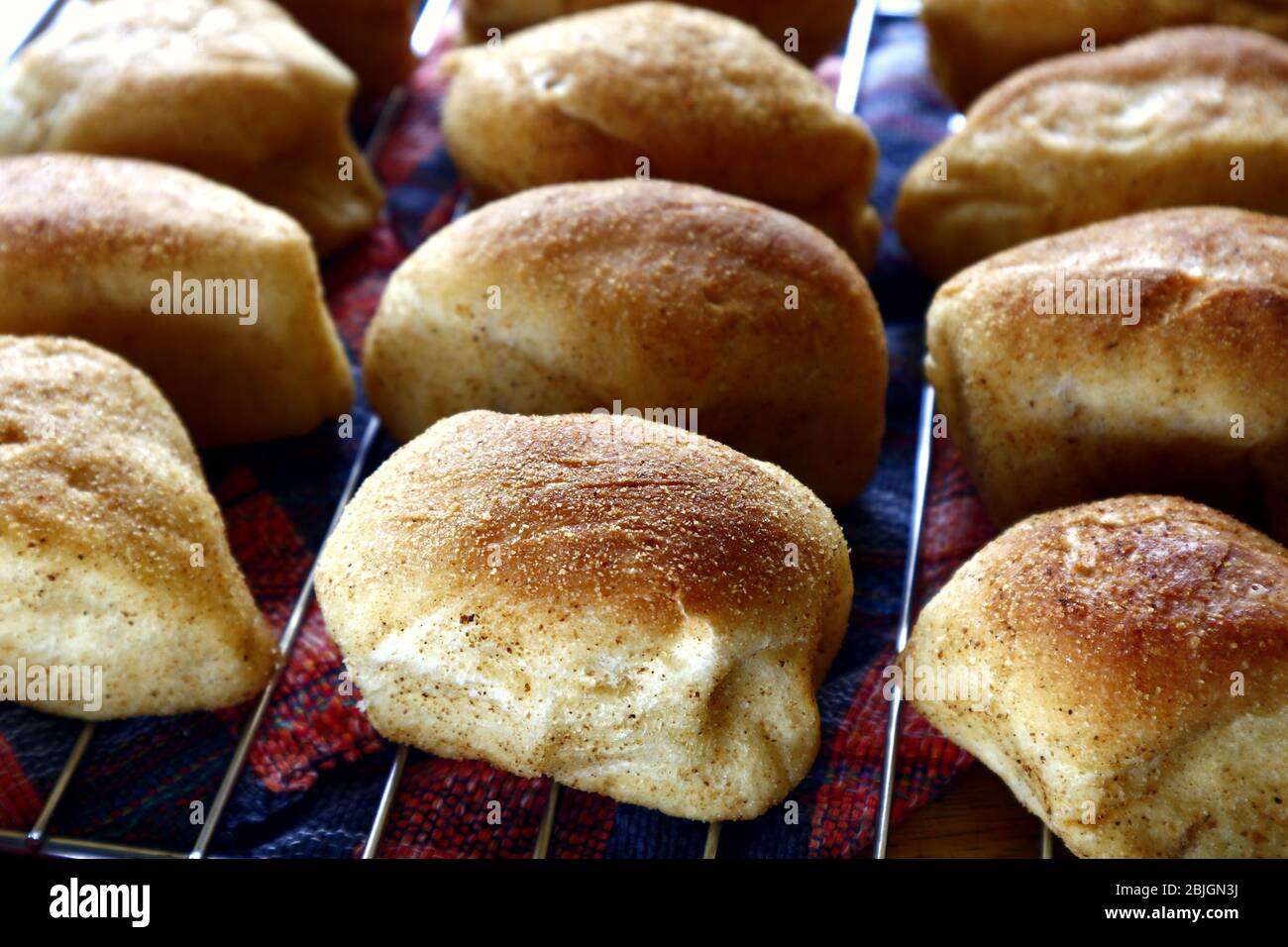Photo of freshly baked Filipino bread called Pan de sal or Bread of
