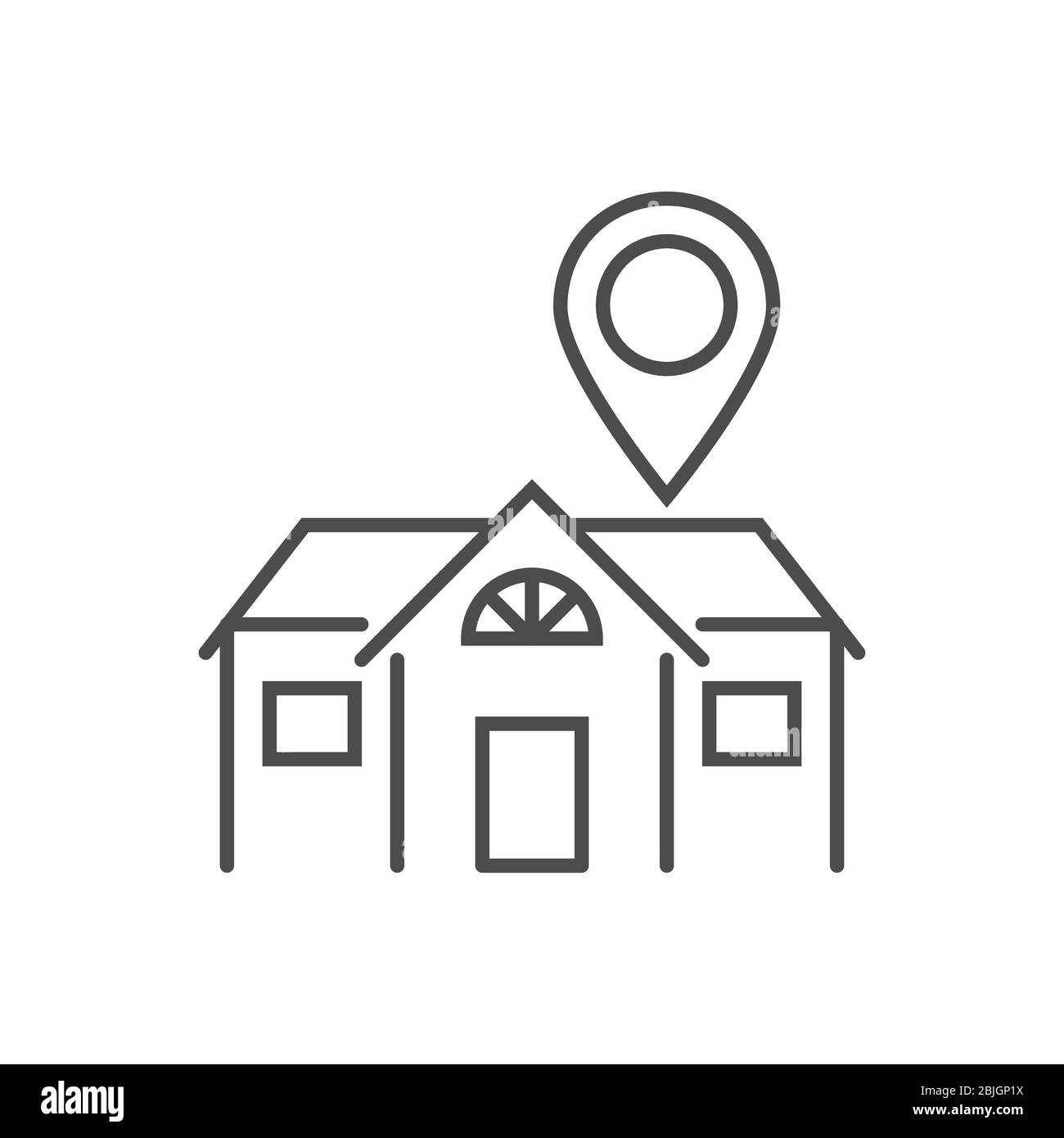 Stay Home related vector thin line icon. Stock Vector