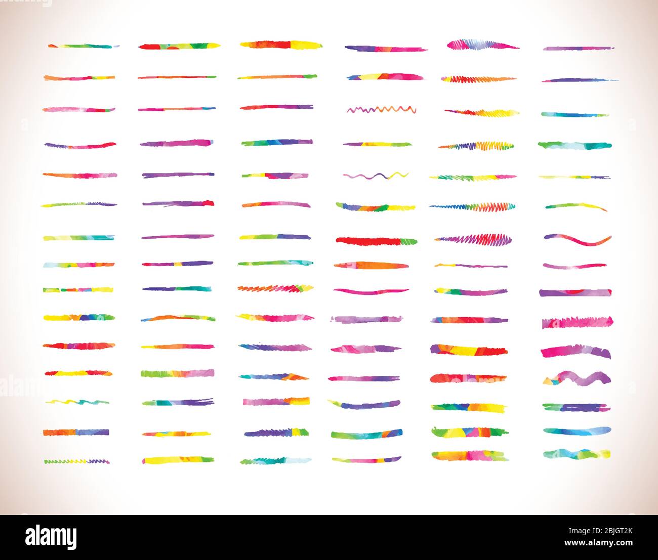 Large set of colorful watercolor brush strokes Stock Vector Image & Art ...