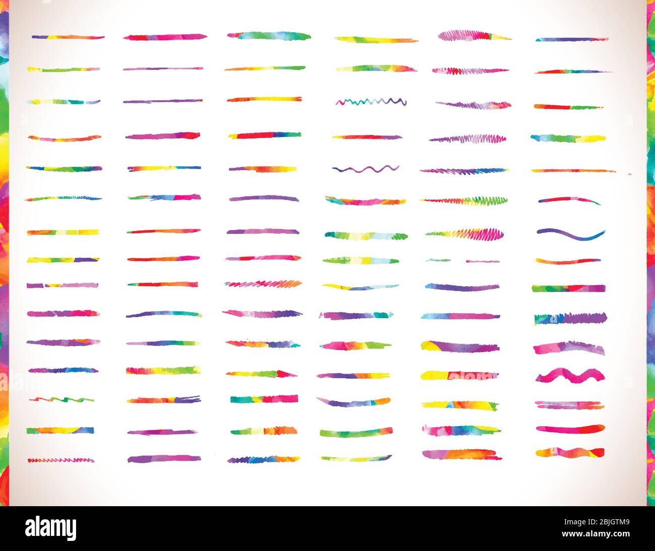 Large set of colorful watercolor brush strokes Stock Vector Image & Art ...