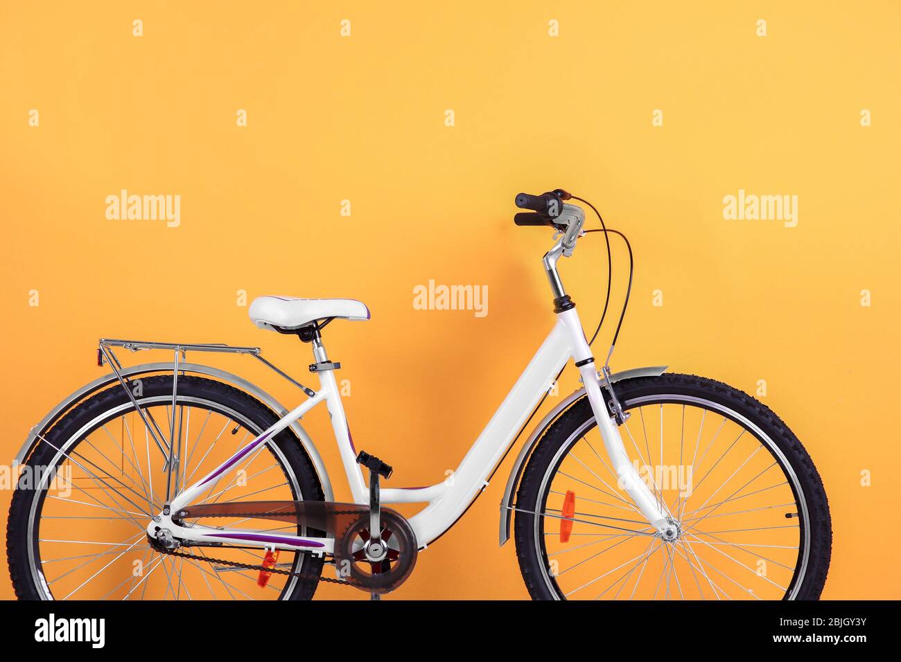 Bicycle on color background Stock Photo