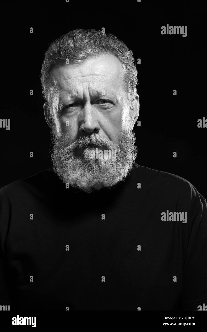 Bearded adult middle aged man Black and White Stock Photos & Images - Alamy