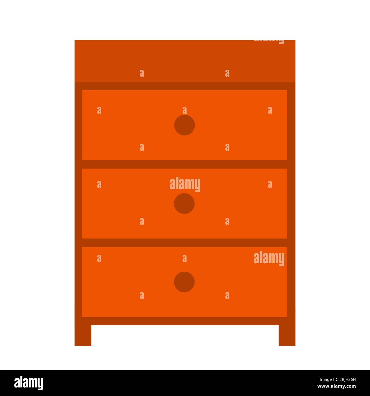 Wooden brown chest of drawers. Vector isolated flat illustration Stock ...