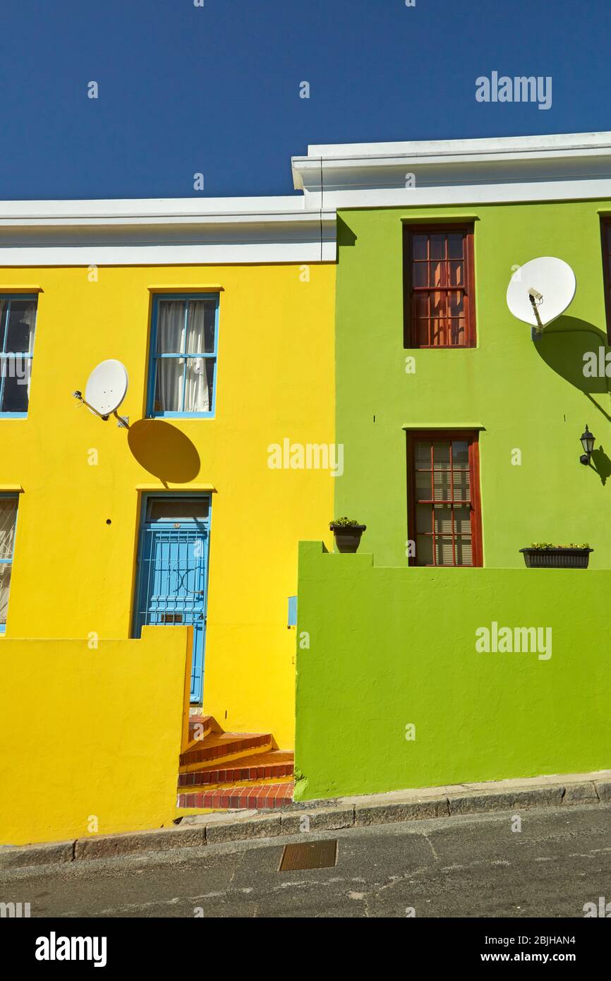 Colourful houses, BoKaap, Cape Town, South Africa Stock Photo Alamy
