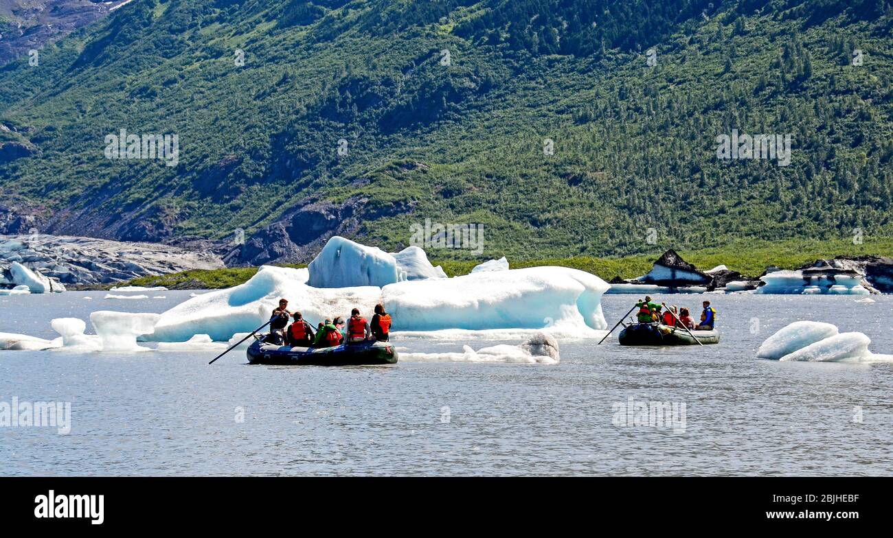 Spencer Glacier Float Trip Stock Photo