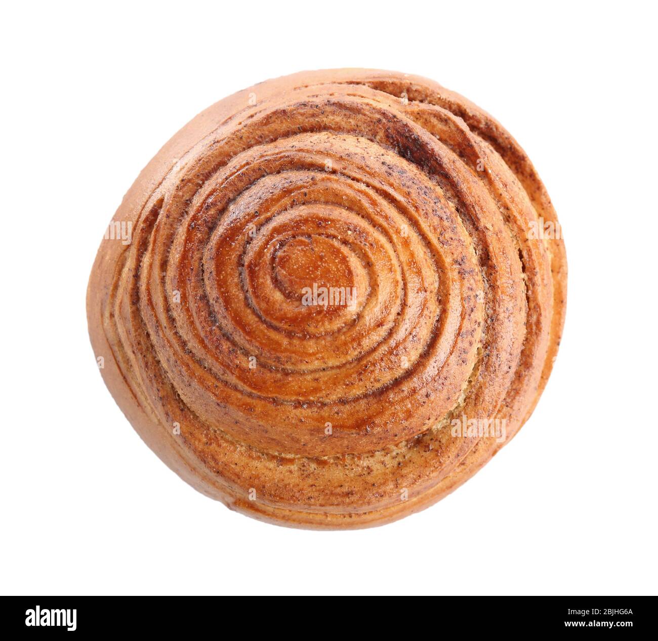 Sweet cinnamon roll on white background Stock Photo - Alamy
