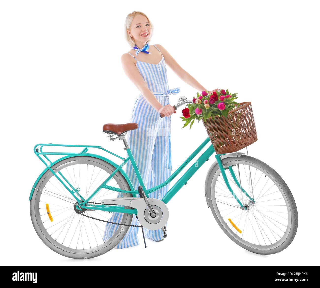 turquoise bike basket