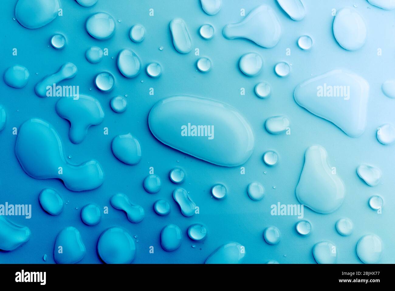water drops bule background Stock Photo