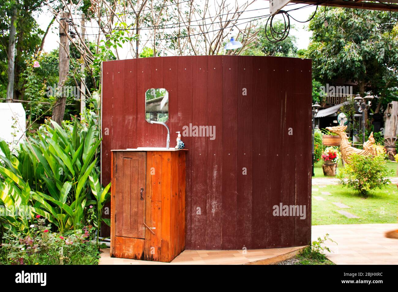 Ratchaburi Thailand September 23 Decoration Interior Furniture And Bathroom Accessories Of Toilet Boutique Modern Style In Restroom At Garden Out Stock Photo Alamy