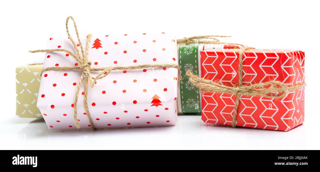 gift boxes isolated on white background Stock Photo - Alamy