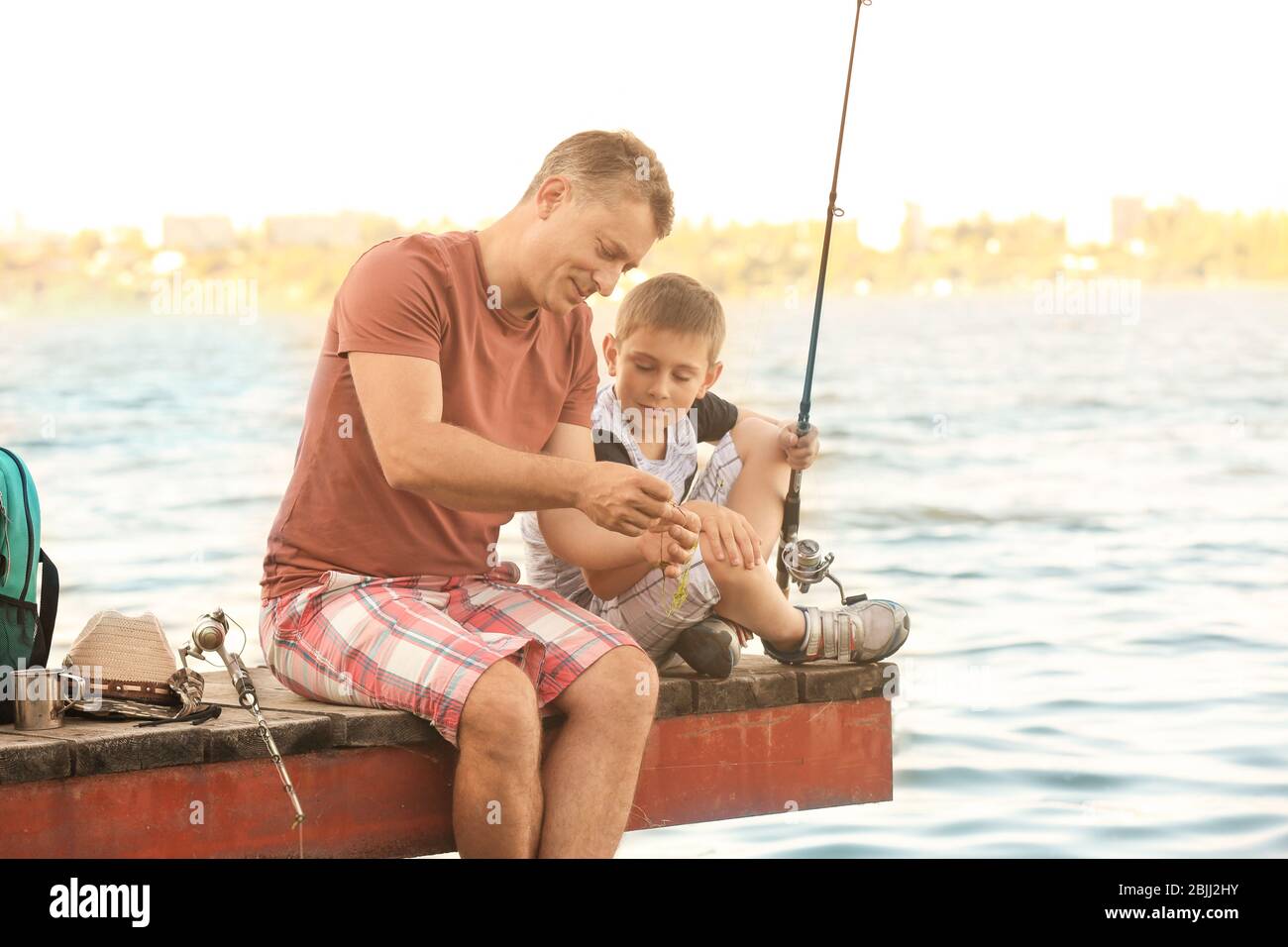 Son and dad fishing hi-res stock photography and images - Page 4 - Alamy