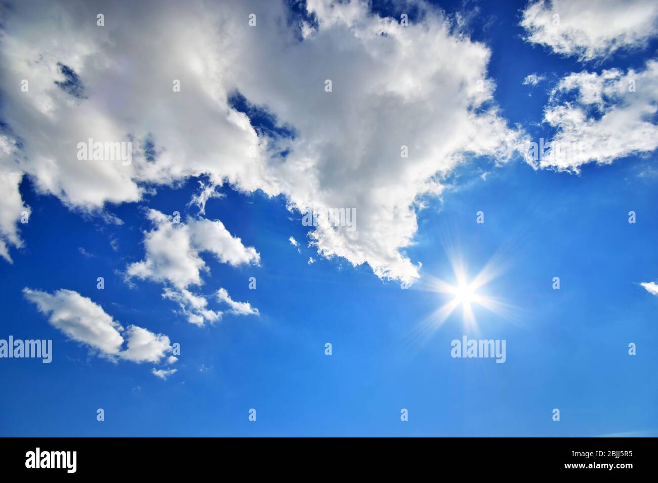 Deep blue sky on sunny day Stock Photo