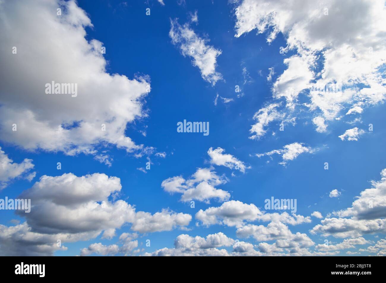 Deep blue sky on sunny day Stock Photo
