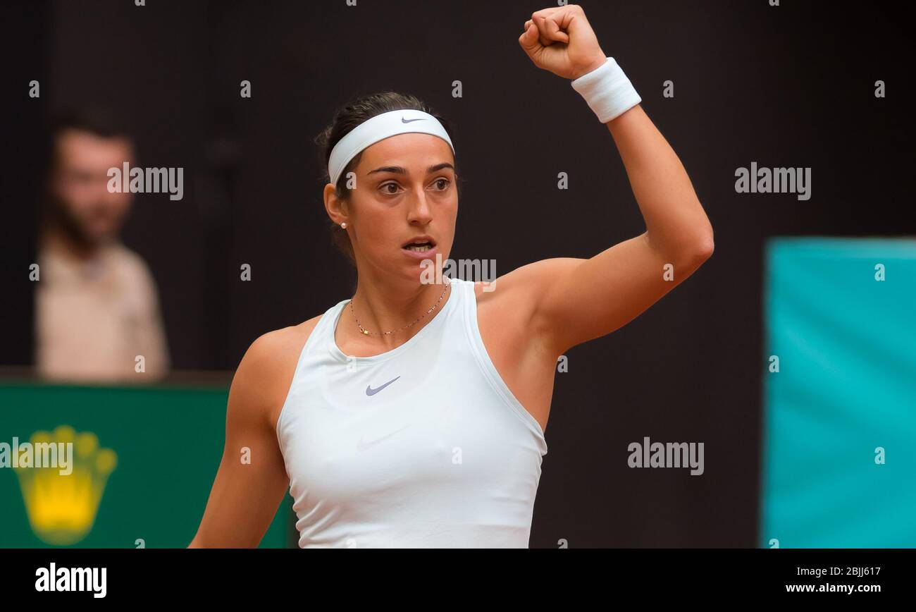 Caroline Garcia of France in action during her second-round match at the  2019 Mutua Madrid Open WTA Premier Mandatory tennis tournament Stock Photo  - Alamy