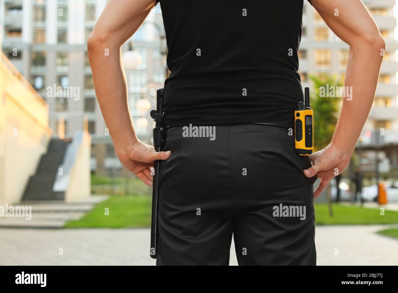 Male security guard, outdoors Stock Photo - Alamy